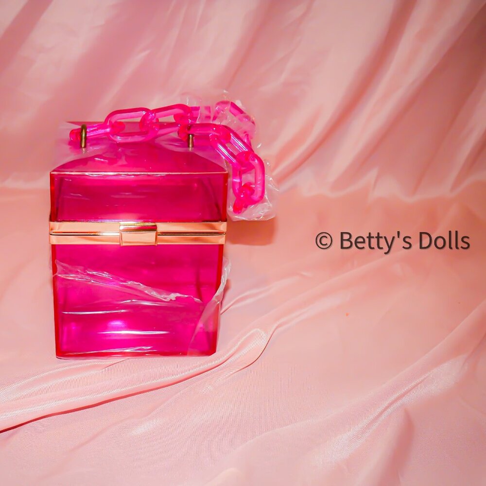 Women's Hot Pink Translucent Box Bag